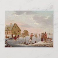 Patinaje artístico en un paisaje del invierno