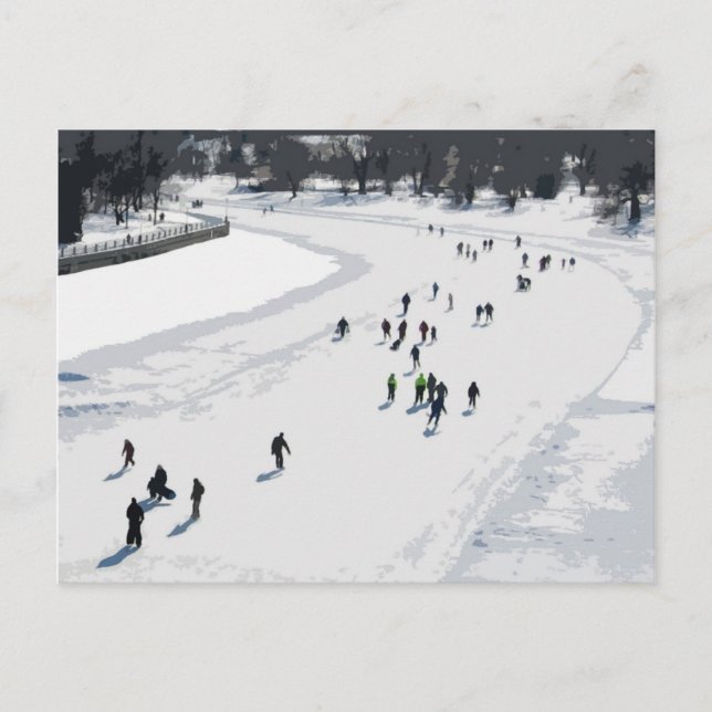 Postal Patinaje en el canal Rideau - Postcard (Anverso)