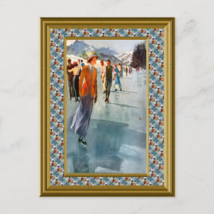 Postal Patinaje en el lago