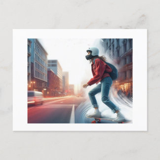 Postal Patinaje en la ciudad,