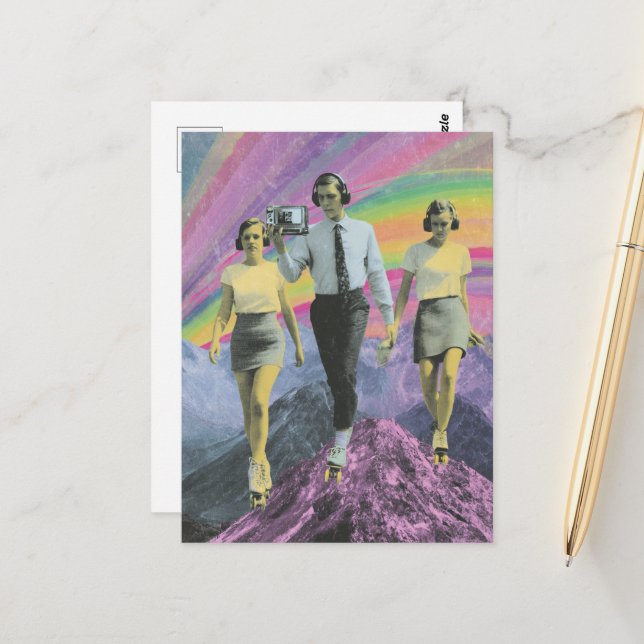 Postal Patinaje en Mountain Ridge Surreal (Anverso/Reverso In Situ)