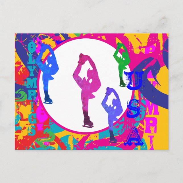 POSTAL PATINAJE OLÍMPICO  (Anverso)