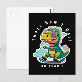 Postal Patinaje sobre Dinosaurios Bebés | Así es como hag