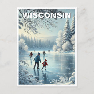 Postal Patinaje sobre hielo de Wisconsin