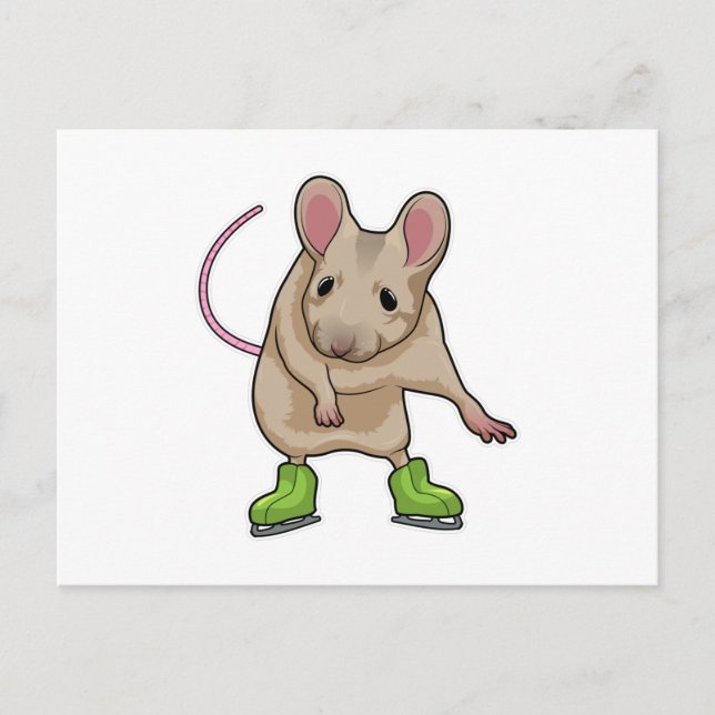 Postal Patinaje sobre hielo en el ratón (Anverso)