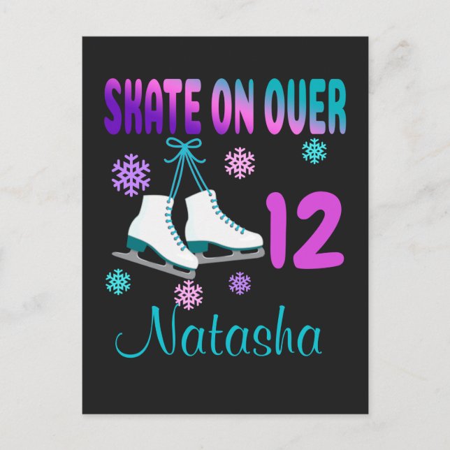 Postal Patinaje sobre hielo en un patinador Chica de cump (Anverso)