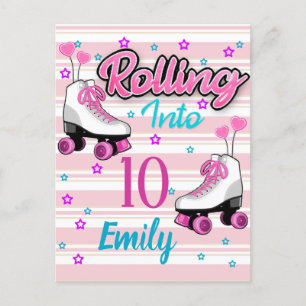 Postal Patinaje sobre ruedas Cumpleaños personalizado