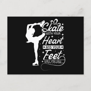 Postal Patinar Con El Corazón, Patinar Sobre Hielo