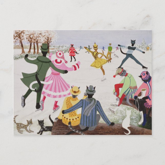 Postal Patinar sobre hielo delgado (Anverso)