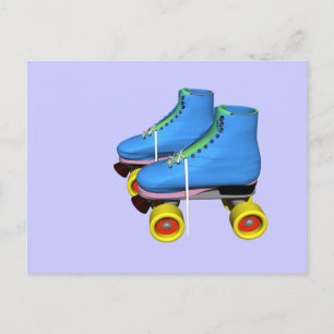 Postal patines azul