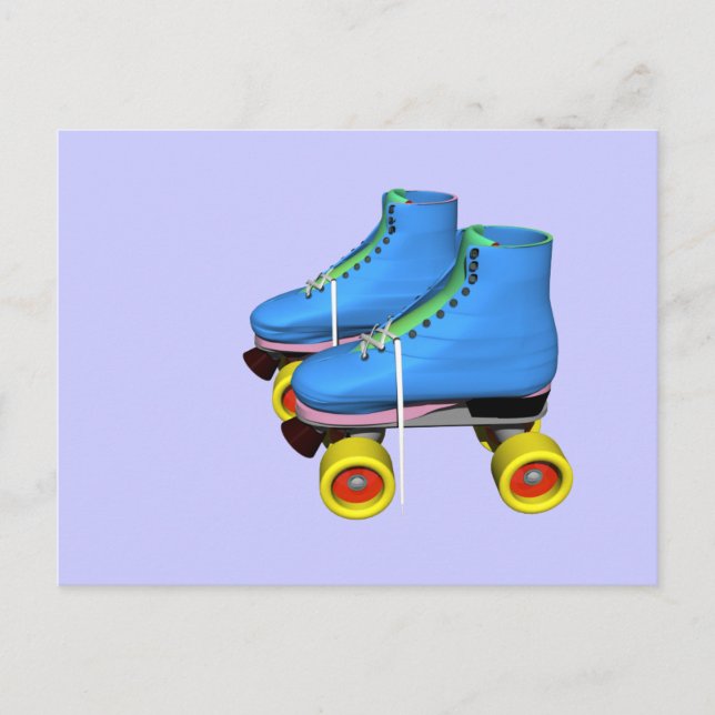 Postal patines azul (Anverso)
