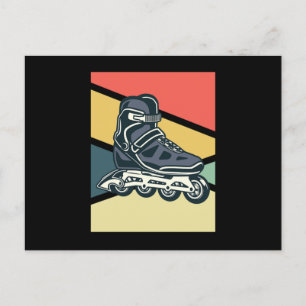 Postal Patines de patinaje en línea con patinaje sobre pa