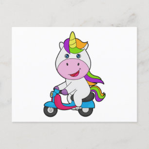 Postal Patinete Unicornio
