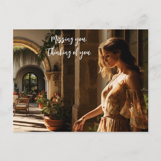 Postal Patio de la villa española de Miami de los años 20 (Anverso)