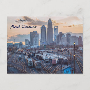 Postal Patio de trenes en Charlotte Carolina del Norte