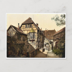 Postal Patio del castillo, Wartburg, Turingia, Alemania r