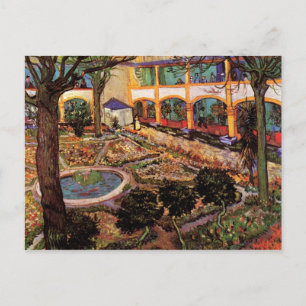 Postal Patio del hospital de Arles por van Gogh