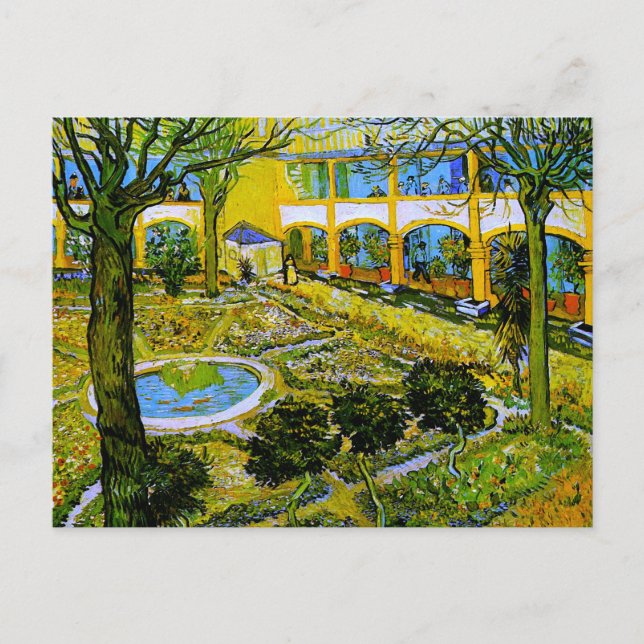 Postal Patio del Hospital de Arles Van Gogh Bella Artes (Anverso)