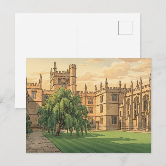 Postal Patio en la Universidad de Oxford (Anverso / Reverso)