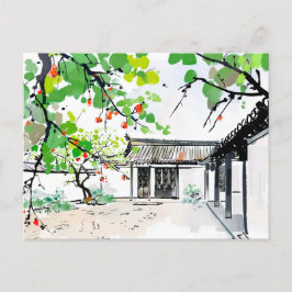 Postal Patio tradicional de una casa china