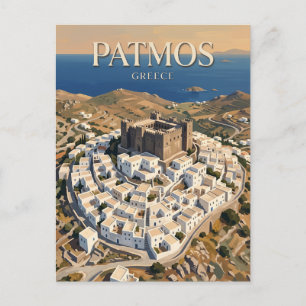 Postal Patmos Chora Grecia