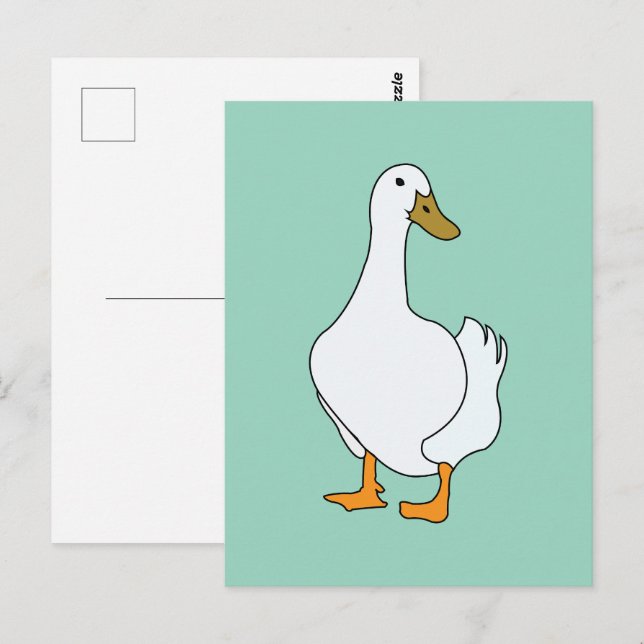 Postal Pato Ave Blanco Pato  (Anverso / Reverso)