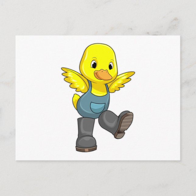 Postal Pato como granjero con botas (Anverso)