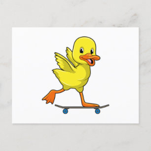 Postal Pato como patinador con monopatín
