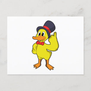 Postal Pato con sombrero