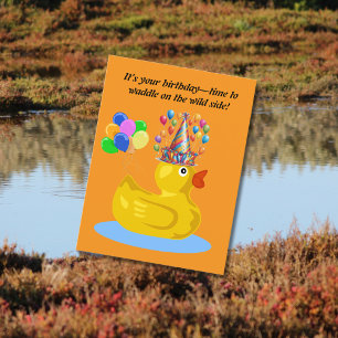 Postal Pato de goma alegre Cumpleaños divertido y extrava