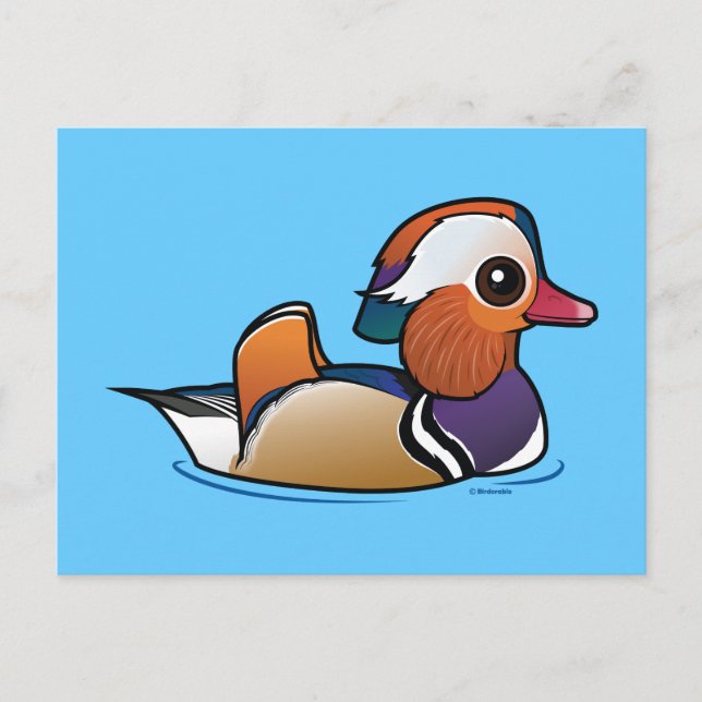 Postal Pato de Mandarin Birdorable (Anverso)