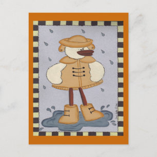 Postal Pato En La Lluvia