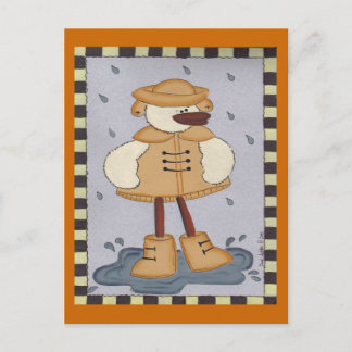 Postal Pato En La Lluvia