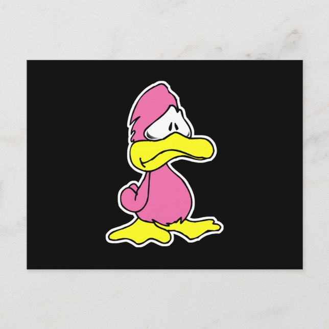 Postal pato rosa triste (Anverso)
