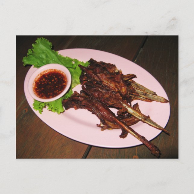 Postal Patos de pato de barbacoa... Comida callejera tail (Anverso)