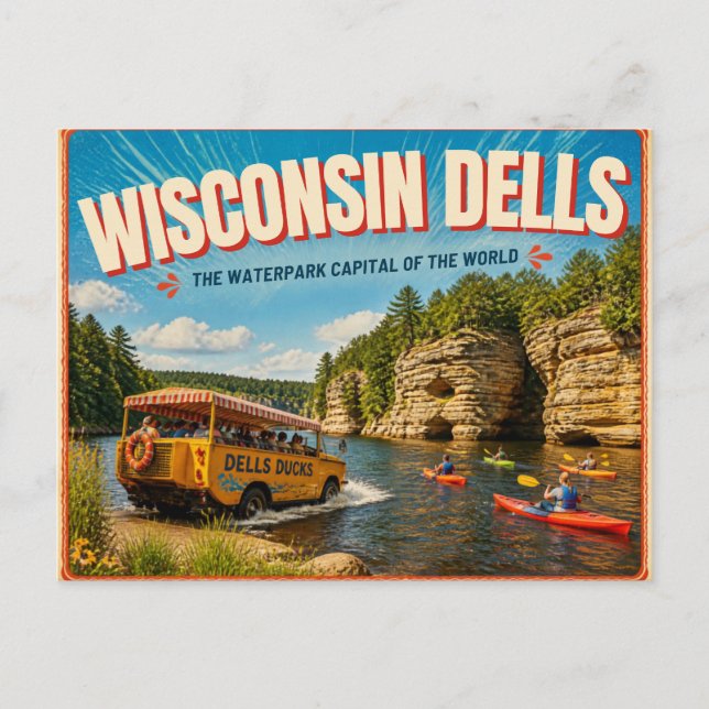 Postal Patos de Wisconsin Dells Wisconsin (Anverso)