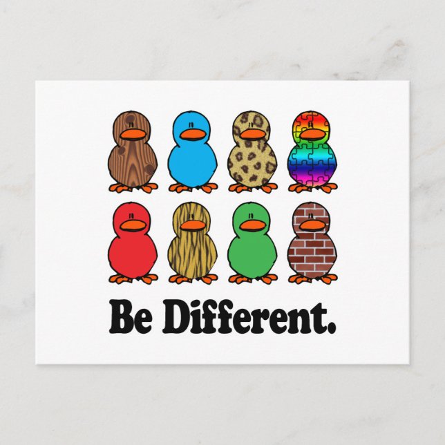 Postal Patos Diferentes (Anverso)