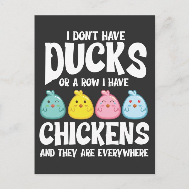 Postal Patos O Una Fila Que Tengo Pollos Por Todas Partes (Anverso)