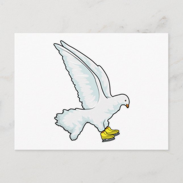 Postal Patos Patinaje sobre hielo Patines sobre hielo (Anverso)