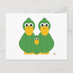 Postal Patos Verdes Y Bebés