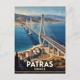 Postal Patras Grecia Puente Golfo Viajes
