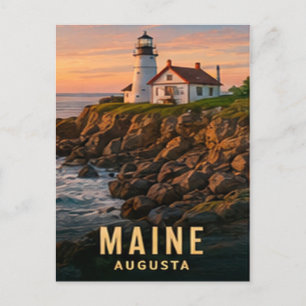 Postal Patrimonio costero de Augusta Maine Nueva Inglater