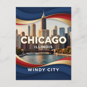 Postal Patrimonio de la ciudad del horizonte de Chicago I
