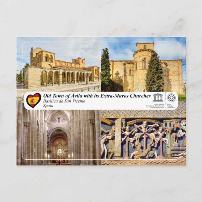 Postal Patrimonio de la Humanidad UNESCO - Ávila - Basíli (Anverso)