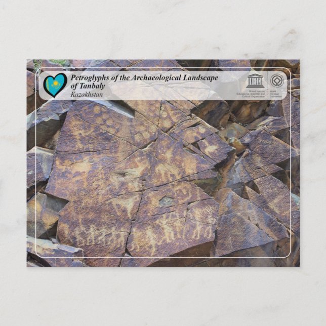 Postal Patrimonio de la UNESCO - Petroglifos de Tanbaly (Anverso)