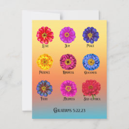 Postal Patrimonio del espíritu con zinnias