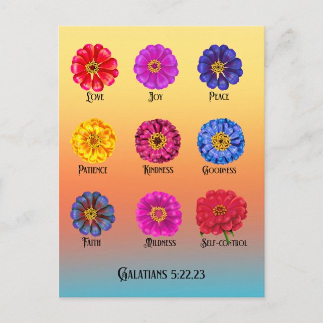 Postal Patrimonio del espíritu con zinnias (Anverso)