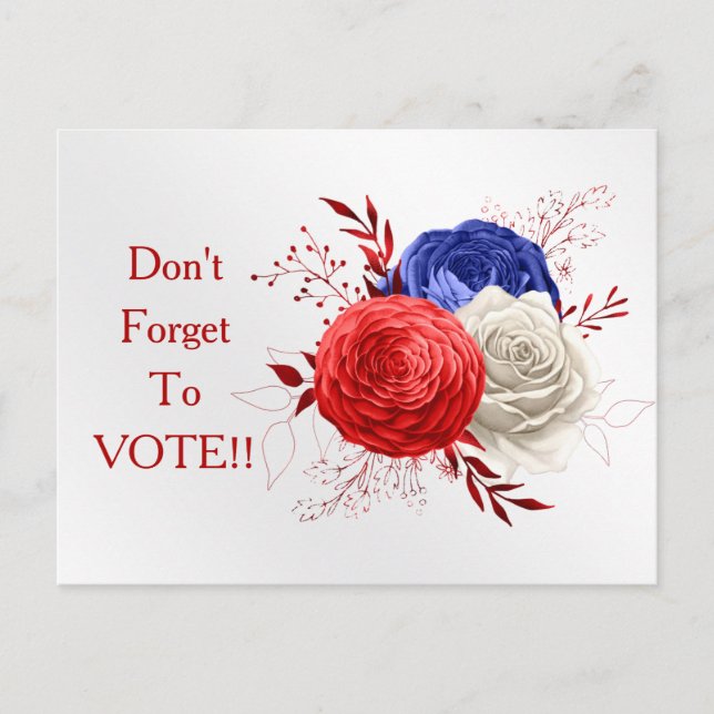 Postal Patriotic Bloom Trio Vote Reminder (Anverso)