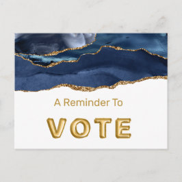 Postal Patriotic Blue Gold Agate Vote