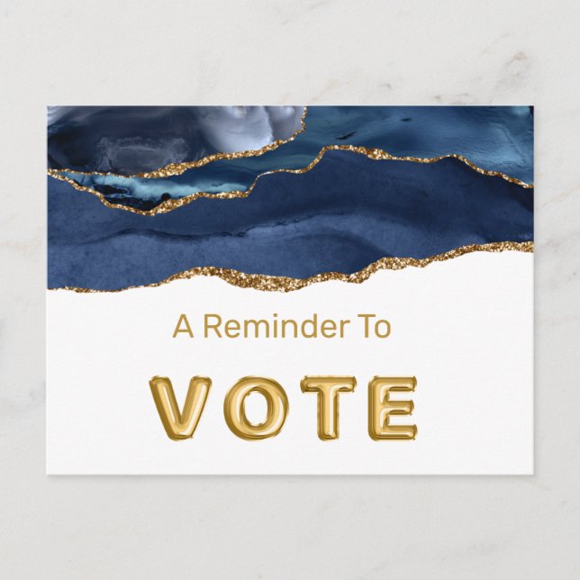 Postal Patriotic Blue Gold Agate Vote (Anverso)